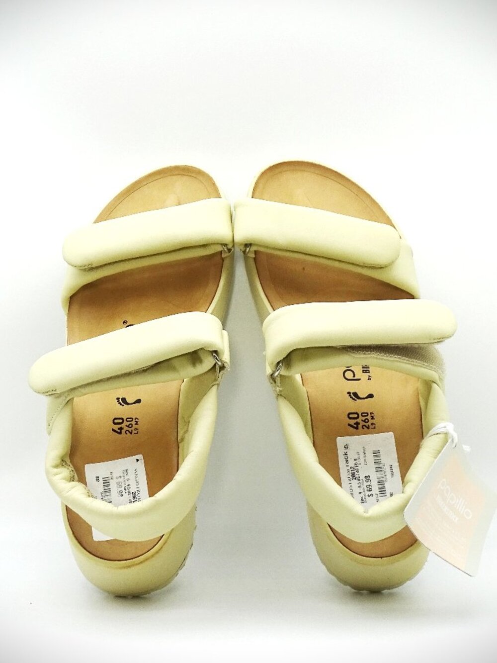 BIRKENSTOCK Papillio Theda Leather Cream Color Sandals Size EU 40 US 9